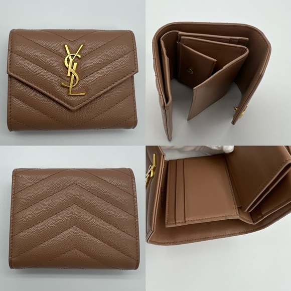 Authentic Yves Saint Laurent MULTI-FOLD wallet in Grained Calfskin leather - Picture 4 of 16